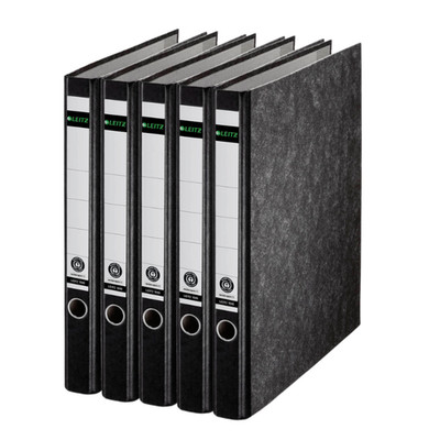 5x Leitz Ringbuch 1040 DIN A4 Ordner 2-D Ring 35mm schwarz