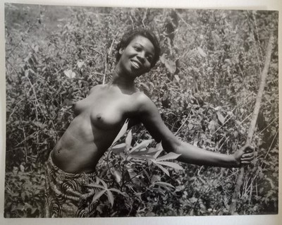 AFRIKA; AKT IN DER NATUR, Silberauflage J.M RENAUD um 1950