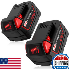Cukect 2-Pack 18V 6.0Ah Li-Ion Battery for Milwaukee M18 Replacement 48-11