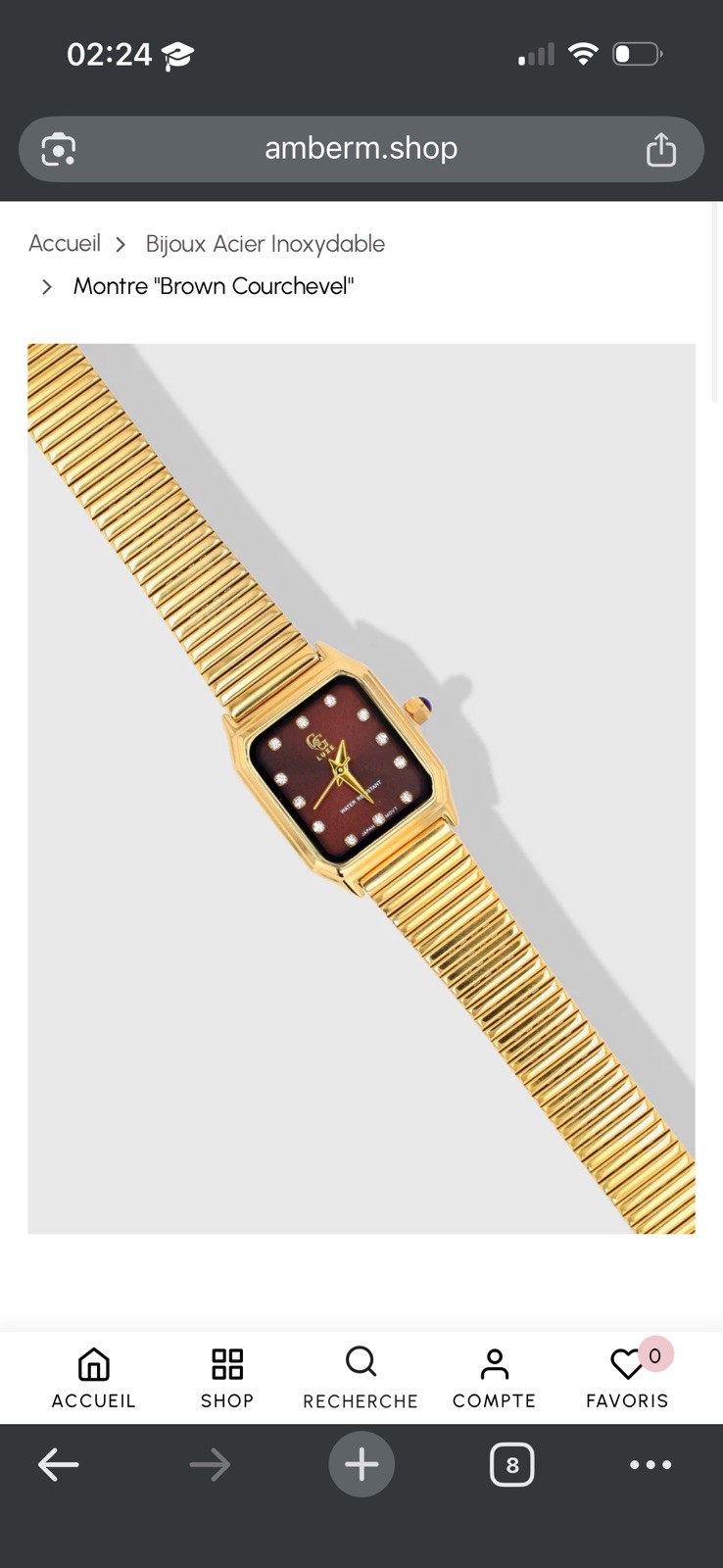 Montre Amber M quartz avec bracelet noir et cadran argenté pour homme moderne