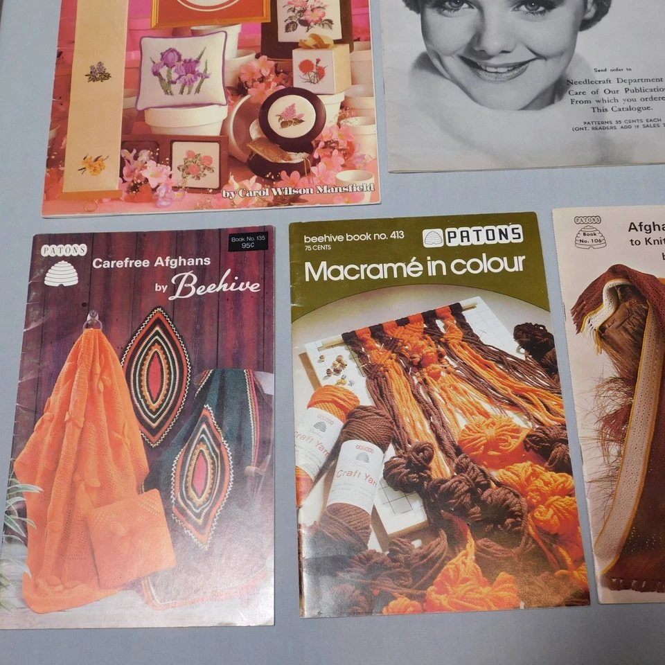 Lote De 7 Folletos Patones Colmena Macramé Patrón De Colección Crochet Tejer Macramé Patrón Foto 2 de 4