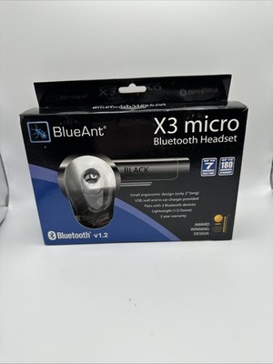 BlueAnt X3 Micro Bluetooth Headset   Blue, FREE SHIPPING