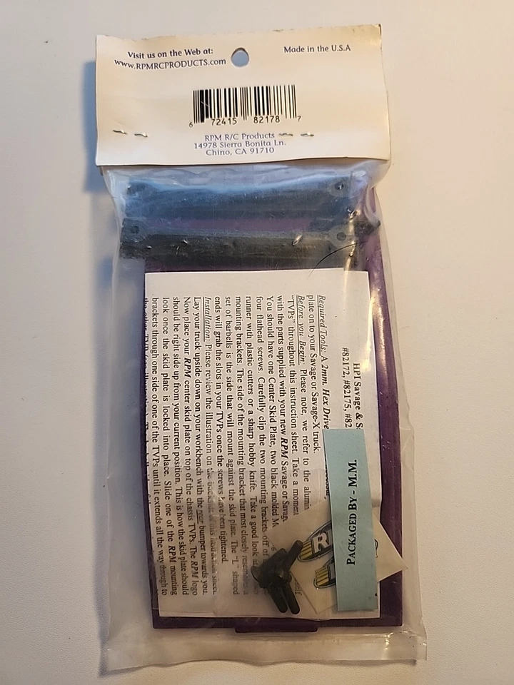RPM 82178 HPI Savage Center Skid/ Protector Plate Purple - Image 3 of 3