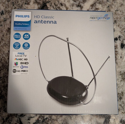 Philips SDV8201B/27 Indoor HD TV Antenna 4K Ready NextGen UHF/VHF 20mi