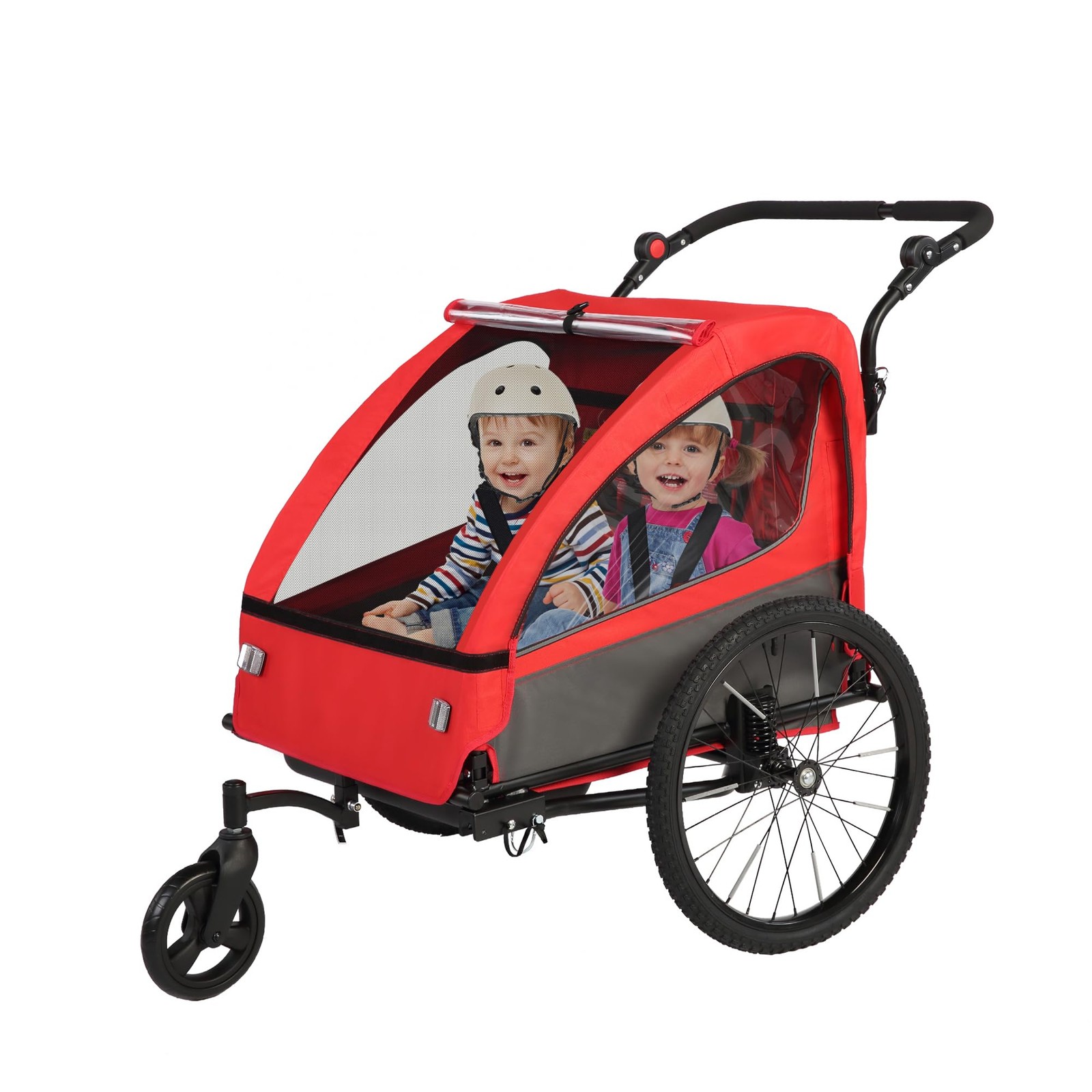 2-in-1 Kids Bike Trailer and Stroller with Suspension &ndash; Bike Trailer