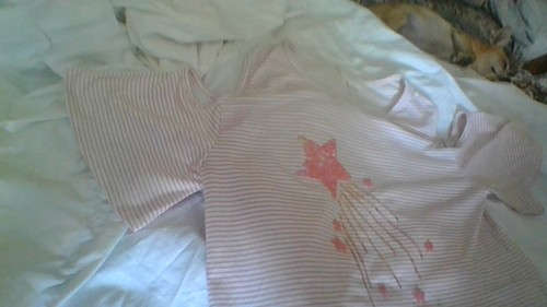 Btween Size 12 Cold Shoulder Pink Striped Shirt Sequin SHOOT FOR THE STARS *Flaw - Picture 12 of 24
