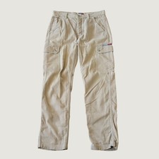 Tommy Hilfiger Cargo Pants Women Tan Corduroy Gorpcore 7 Utility 90s Style