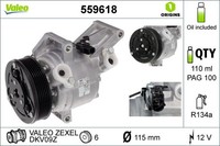 Valeo 559618 Kompressor, Klimaanlage FüR Mazda