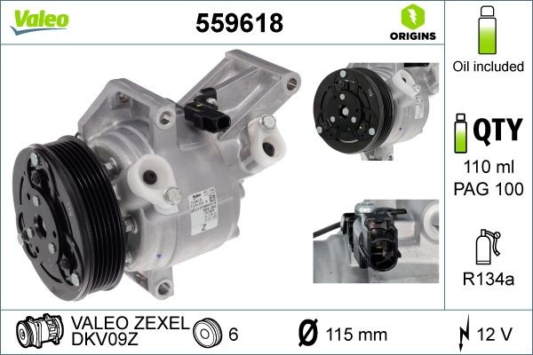 Valeo 559618 Kompressor, Klimaanlage FüR Mazda-image