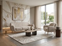 Beiges Wohnzimmer-Set 3+1-Sitzer-Sofas Bequeme Hochwertige Sofas Und Sessel