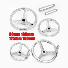 Chrome Plated Cast Iron Handwheel 3 Spoke Table Saw Dia 80-160mm Handle Crank