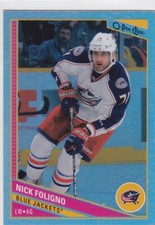 13/14 O-PEE-CHEE..NICK FOLIGNO..RAINBOW..# 232..BLUE JACKETS..COMBINED SHIP