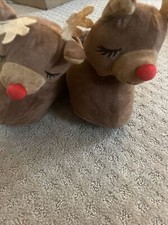 Rudolph the Red-Nosed Reindeer Rudolph Youth Slippers-Brown-Size 1
