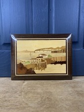 Vintage Marquetry Italian, Sorrento Art, Coastal Wooden Wall Art