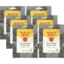 Burt's Bees Detoxifying Charcoal Face Mask 6 Pack Natural Skin Treatment