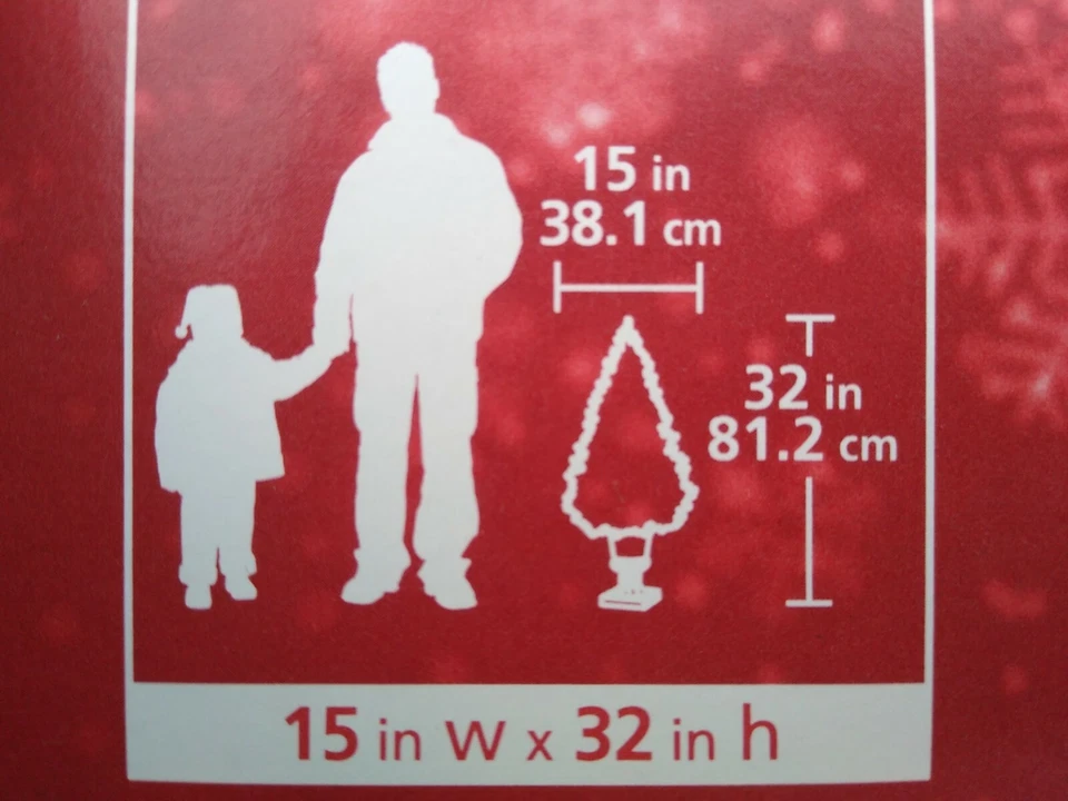 Pre lit christmas 2ft 8in Burgundy Poinsettia Pine Tree 94 tips 35 clear lights - Image 3 of 4