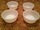 Lot of 4 vintage Fire King Milk Glass Ice Cream Bowls, 6 Oz, Anchor Hocking..