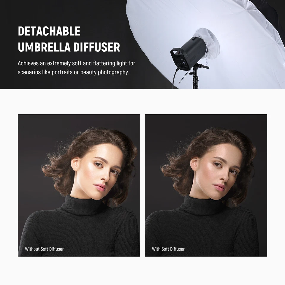 NEEWER 51"/130cm Parabolic Reflective Umbrella Photography with Silver Inner - Image 4 of 4