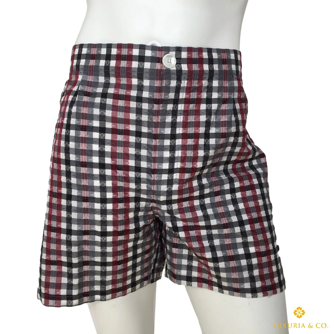 Louis Vuitton Men s Checkered Silk Monogram Boxer Shorts size 34