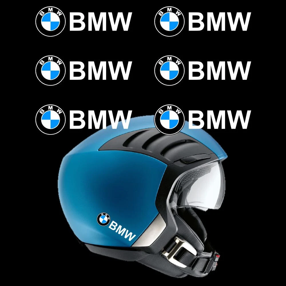 6 Pegatinas casco BMW logo moto helmet stickers en vinilo R1200 GS blanco  brillo