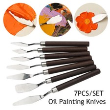 7Pcs Stainless Palette Knife Scraper Spatula Set For Artist Oil Painting Knives
