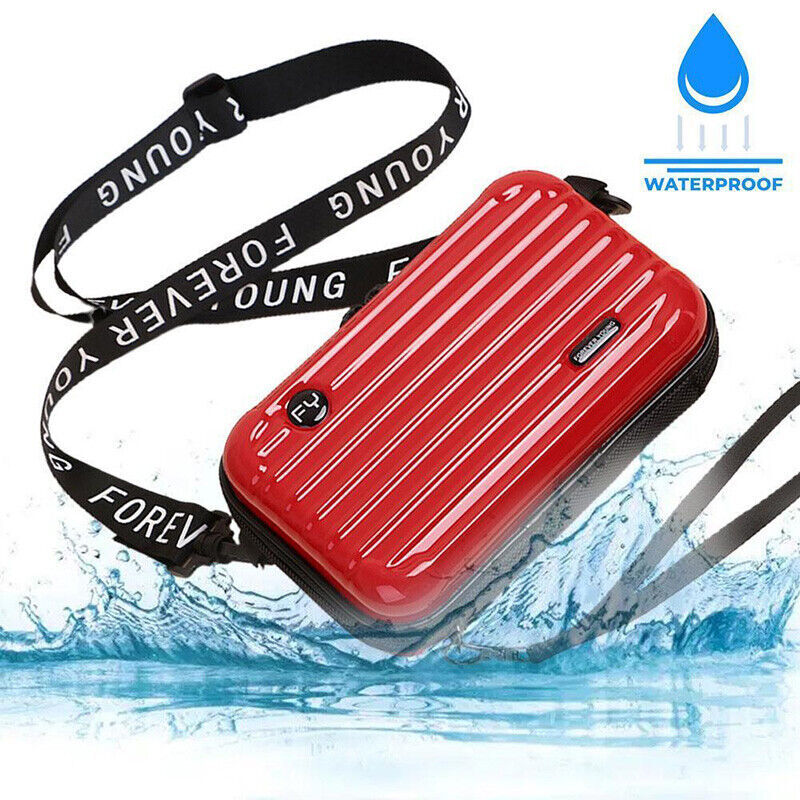 Hard Shell Cosmetic Bag Women Mini Suitcase Shape Crossbody Bag Shoulder Bag UK eBay