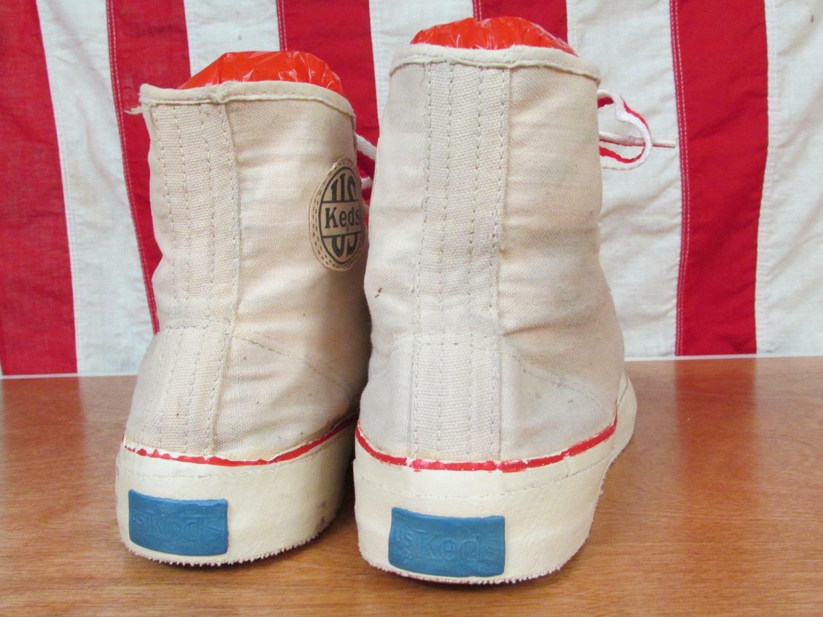Baskets Vintage KEDS US Pro Hautes - Taille US 7.5 Homme - Années 1940/50 - Toile Et Caoutchouc - Original