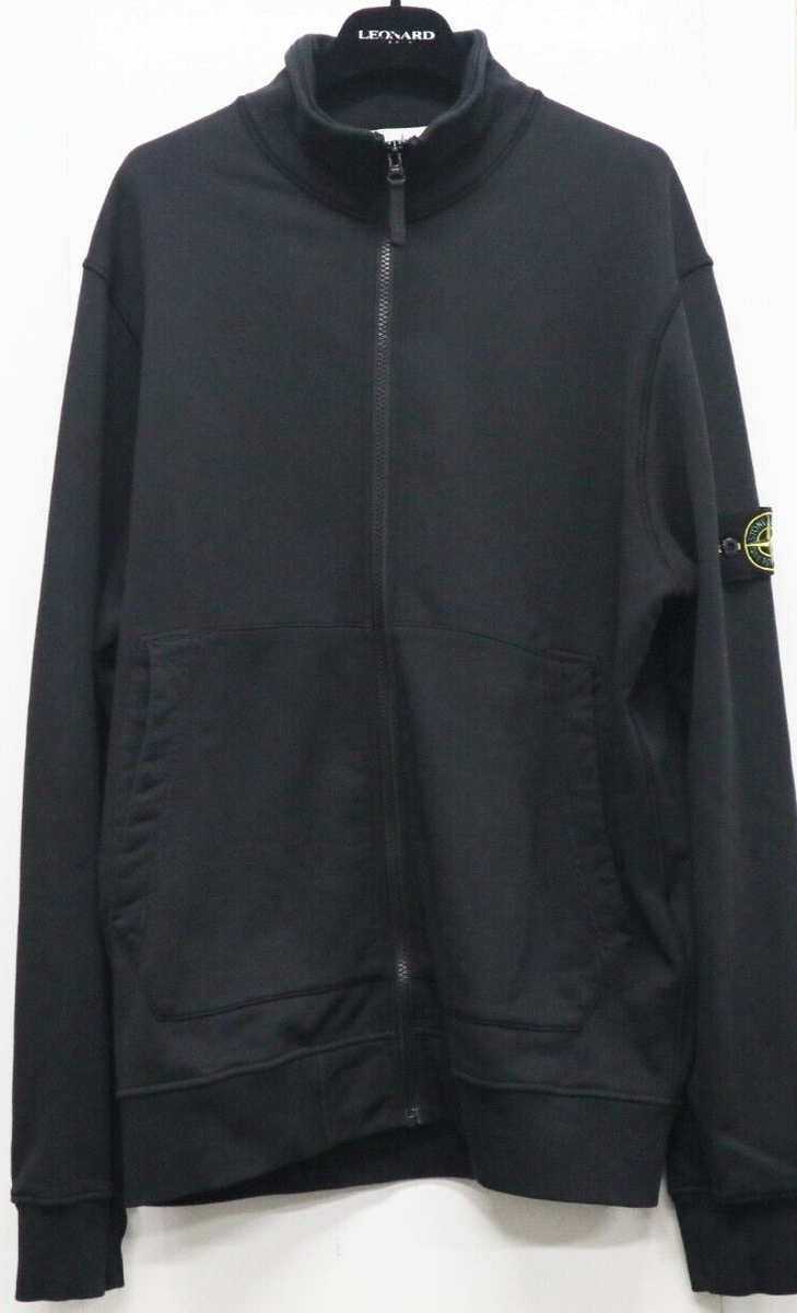 STONE ISLAND FELPA Zip Up Sweat Shirt 801564351 Black Size XL | eBay