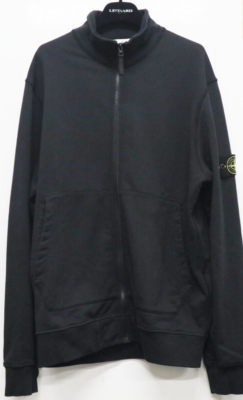 STONE ISLAND FELPA Zip Up Sweat Shirt 801564351 Black Size XL | eBay