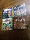 4 Hasbro Interactive MONOPOLY, Jeopardy, 2 Scrabble PC Computer Game CD-ROM Vint