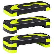 31'' Fitness Aerobic Step Adjust Exercise Stepper W/ Risers 4" - 6" - 8" Yellow