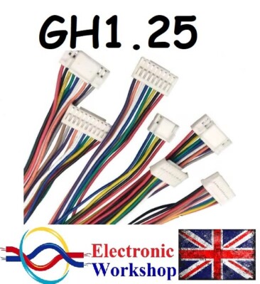 GH 1,25 mm 2, 3, 4, 5, 6, 7, 8-Pin Schloss Steckverbinder PCB Buchse Draht RC UK VERKÄUFER