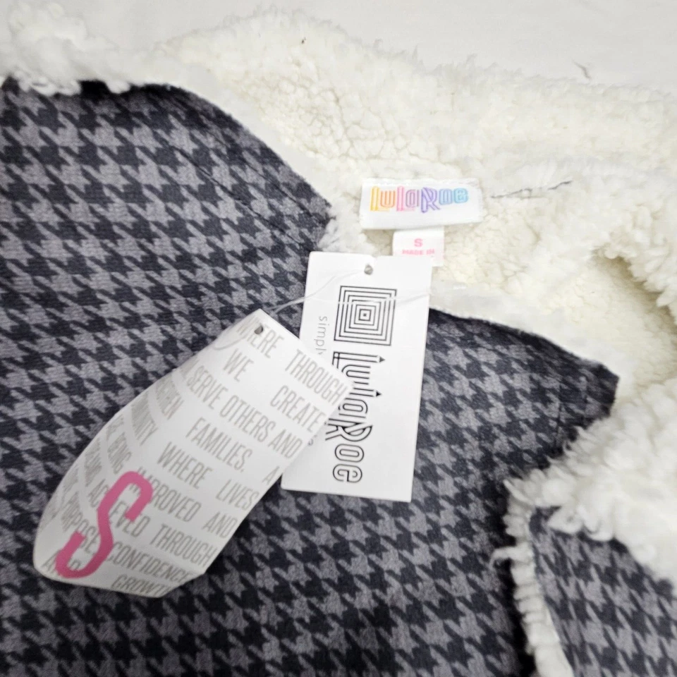 Новый LuLaRoe Marlow женщин жилет маленький искусственной замши серый черный искусственного меха с подкладкой новый с Ярлыками - Изображение 4 из 4