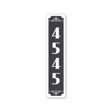 Vertical House Number Metal Sign