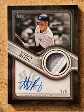 Anthony Rizzo 2023 Topps Reverence Platinum Parallel Patch Auto #3/5 Yankees