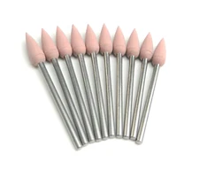 EVE Pink X-Fine Silicone 15.5 x 5.6mm Pointed Teardrop Polisher Germany 10 Pcs