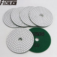 Discos de lijado 6 almohadillas de pulido húmedas para piso de concreto diamante de 4"/100 mm