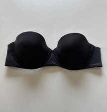 Calvin Klein Sz 32B Naked Glamour Strapless Push-Up Bra QF5677 Black NO STRAPS