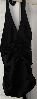 Sara Blakely Spandx Tankini Black Size 14 Halter Style NWT FREE SHIPPING