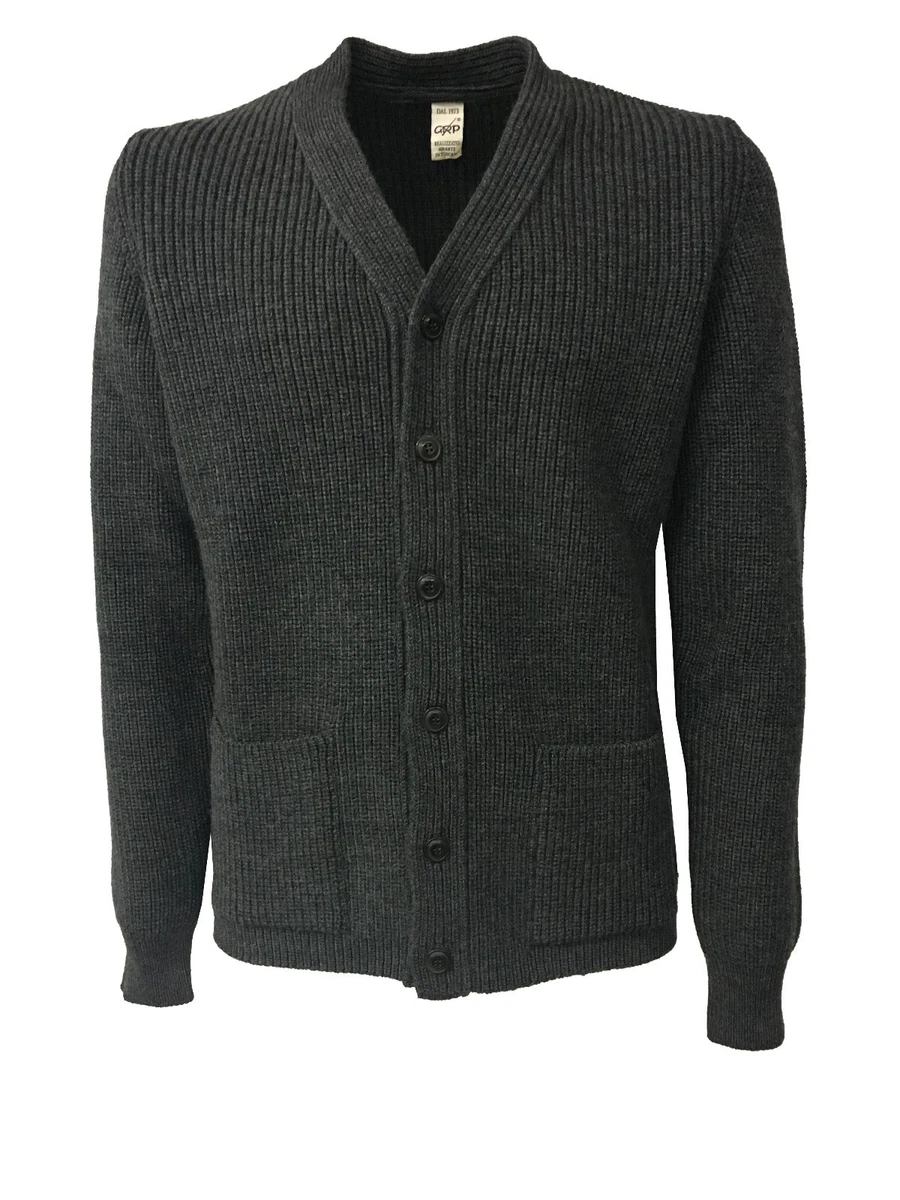 Mens black top wool cardigan