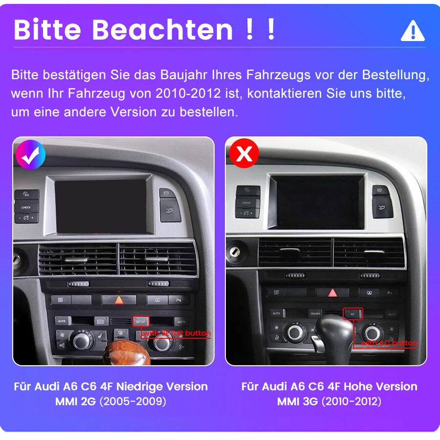 für Audi A6 C6 4F MMI 2G High 2005 64GB Carplay Bluetooth Android Radio GPS Navi - Bild 4 von 4