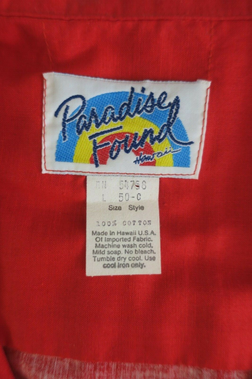 Red Vintage Tom Selleck Magnum P.I. Hawaiian Toucan PARADISE FOUND Button Up L