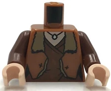 Lego New Dark Orange Minifigure Torso Jacket Dark Tan Fur Piece