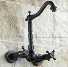 Black oil Antique Brass Wall Mount Kitchen Faucet Bathroom Sink Mixer Tap 2nf265