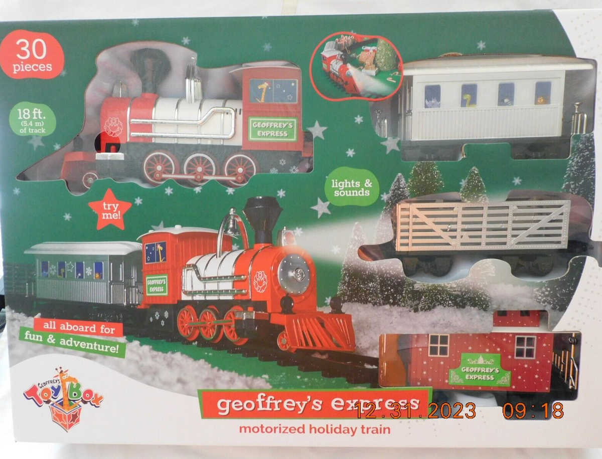 NIB Geoffrey's Toy Box Express Battery Powered Large Holiday Train