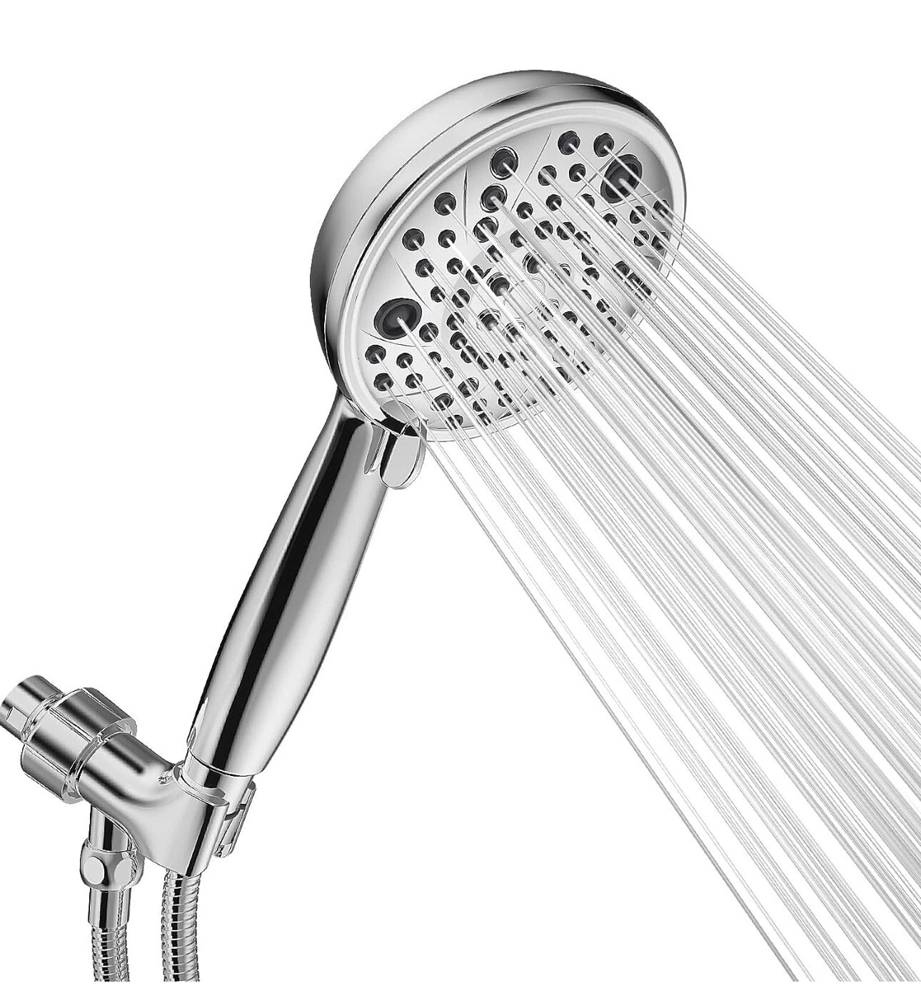 Vantency Shower Head with Handheld Chrome, 8 Functions Handheld Shower Head,5-in