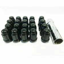 20 x TPI SD Tuner Style Wheel Nuts & Locks - Closed End Type M12 x 1.50 Black