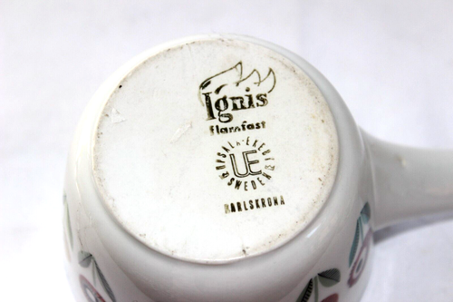 Vintage 1950s Upsala Ekeby Sweden Ignis Bellis Floral sauce pot butter MCM MOD - Picture 5 of 10