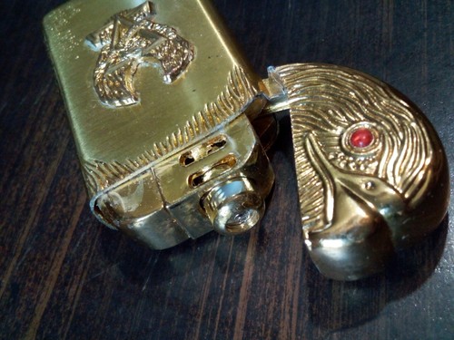 Vintage Harley-Davidson American Eagle Gold Tone Butane Lighter For Parts And... - Picture 5 of 5