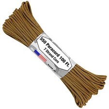 Atwood Rope MFG 550 Paracord 100 Feet 7-Strand Core Nylon Parachute Cord Coyote